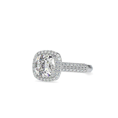 Vintage Cushion Halo Diamond Engagement Ring
