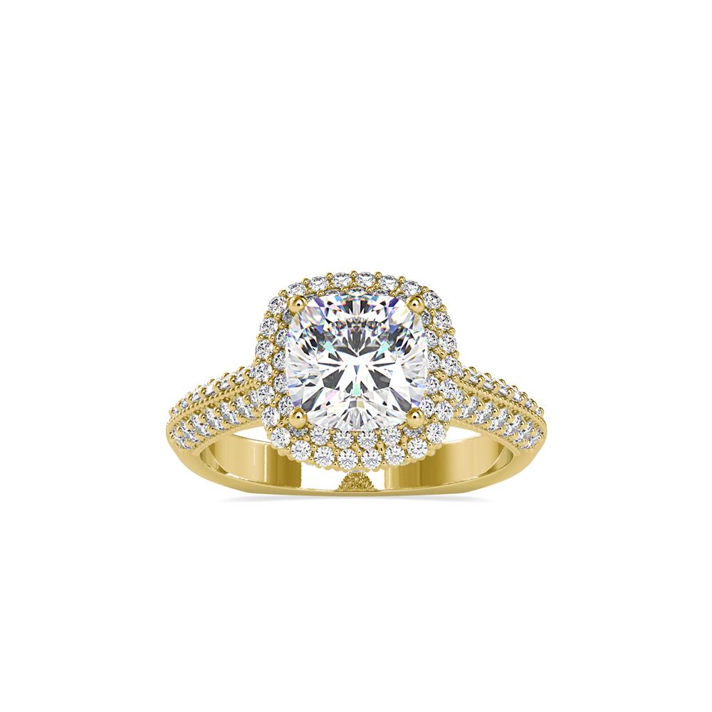 Vintage Cushion Halo Diamond Engagement Ring