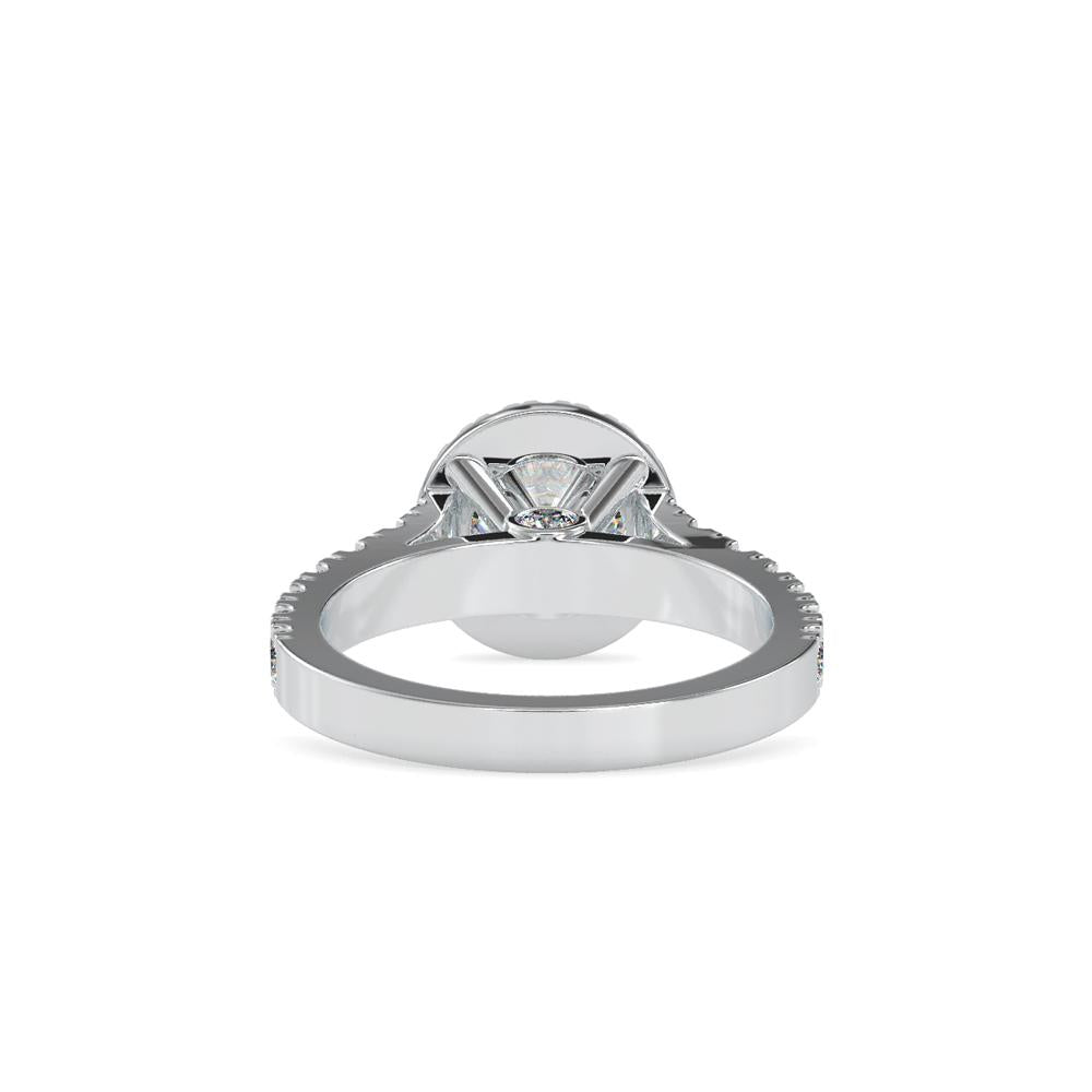 Round Halo French Pave Diamond Engagement Ring