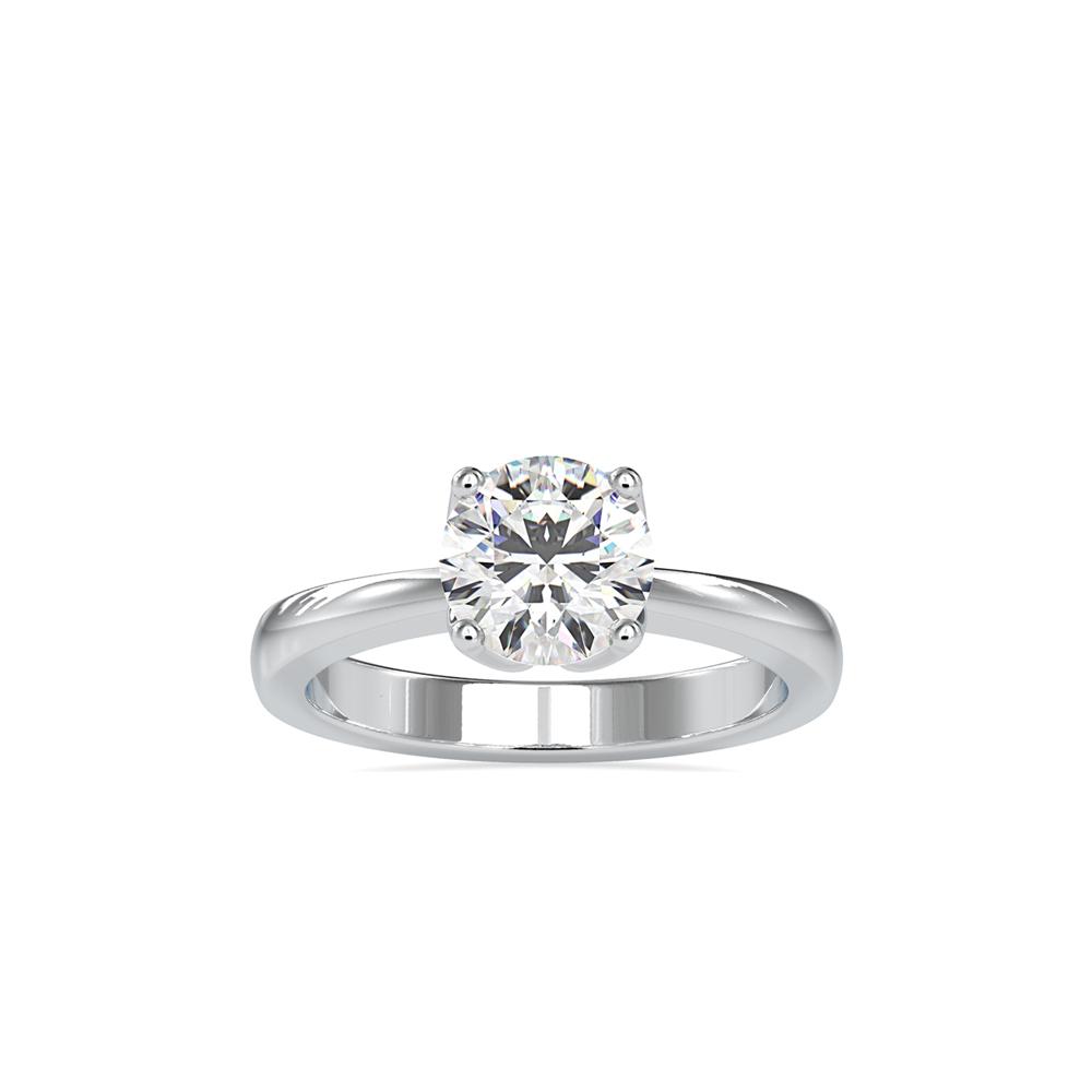Round Lotus 4 Prong Solitaire Engagement Ring