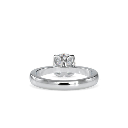 Round Lotus 4 Prong Solitaire Engagement Ring
