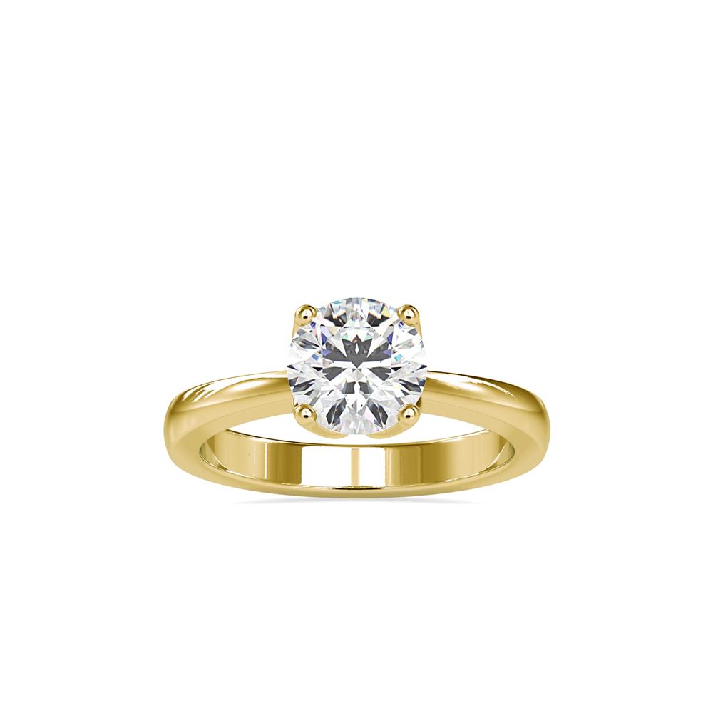 Round Lotus 4 Prong Solitaire Engagement Ring