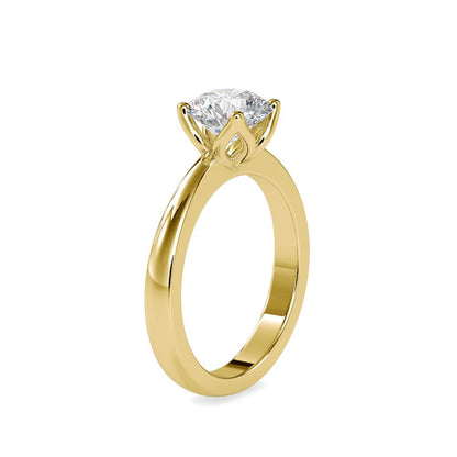 Round Lotus 4 Prong Solitaire Engagement Ring