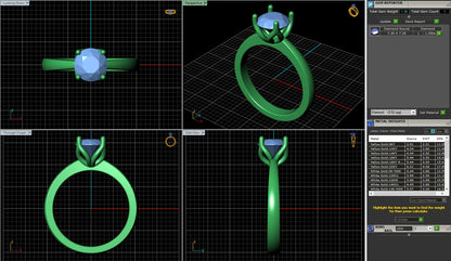 Round Lotus 4 Prong Solitaire Engagement Ring