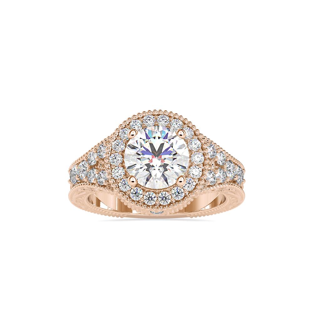 Round Vintage Halo Diamond Engagement Ring