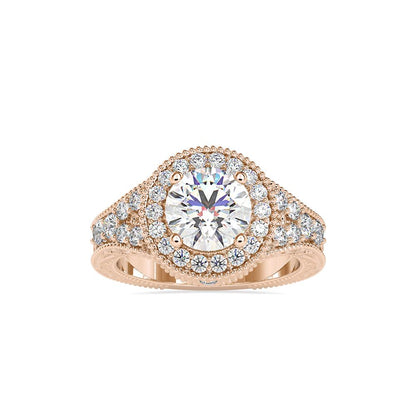 Round Vintage Halo Diamond Engagement Ring