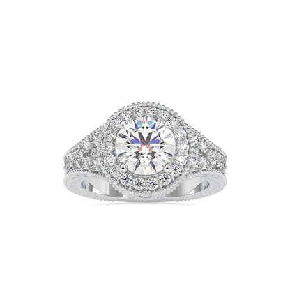 Round Vintage Halo Diamond Engagement Ring
