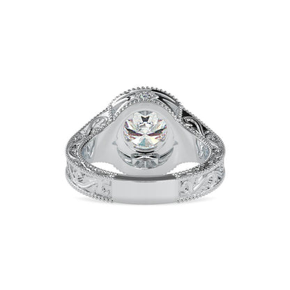 Round Vintage Halo Diamond Engagement Ring
