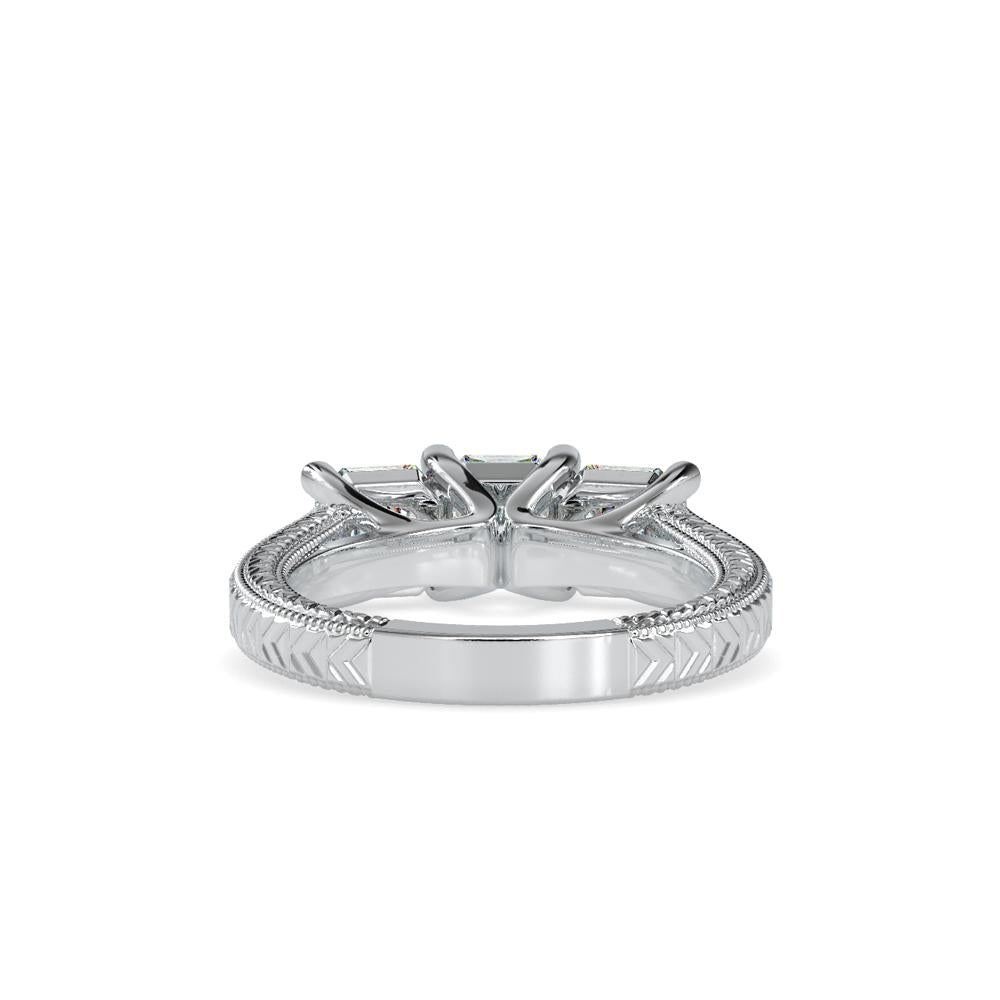 Vintage Radiant 3 Stone Engagement Ring
