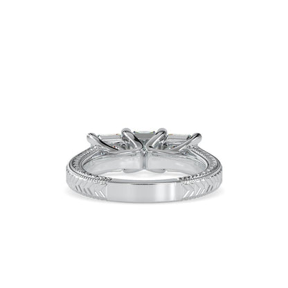 Vintage Radiant 3 Stone Engagement Ring