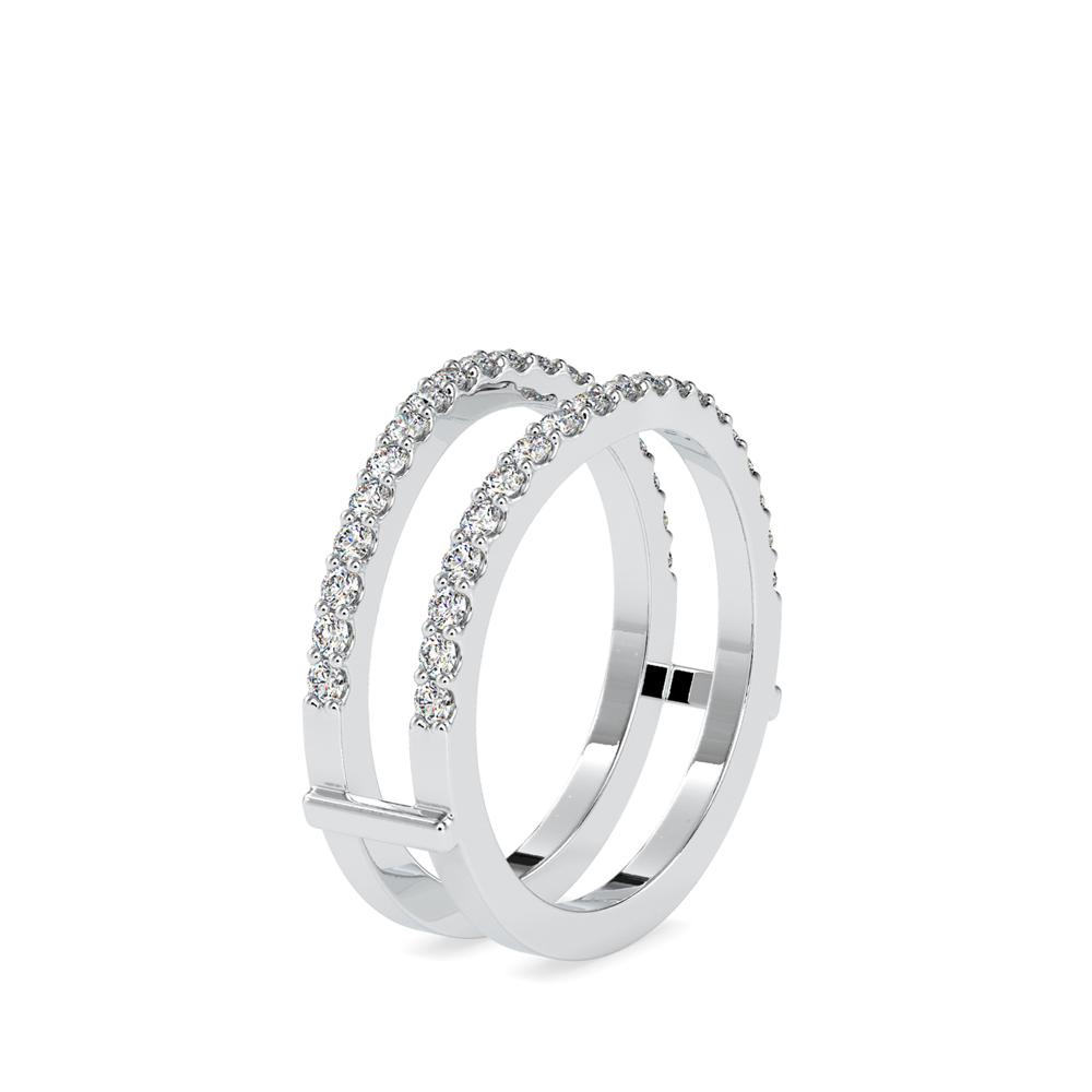 Double Sided Curved Diamond Wedding Ring