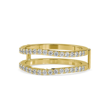 Double Sided Curved Diamond Wedding Ring