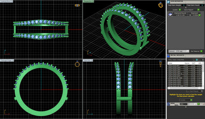 Double Sided Curved Diamond Wedding Ring