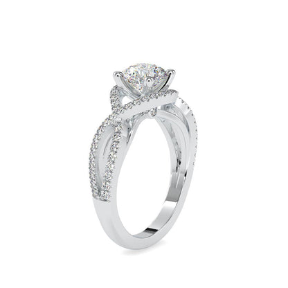 Round 4 Prong Infinity Twist Diamond Engagement Ring