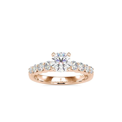 Round 4 prong Diamond Solitaire Engagement Ring