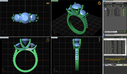 Three-Stone Round Diamond Engagement Ring