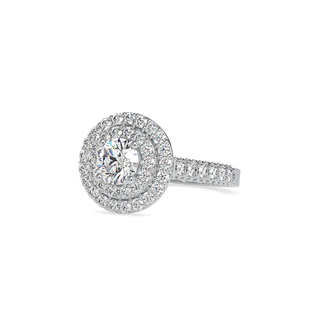 Vintage Round Double Halo Diamond Engagement Ring
