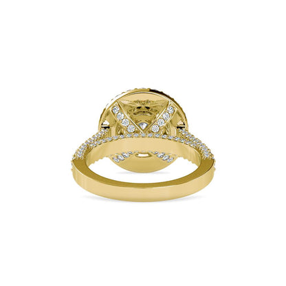 Vintage Round Double Halo Diamond Engagement Ring