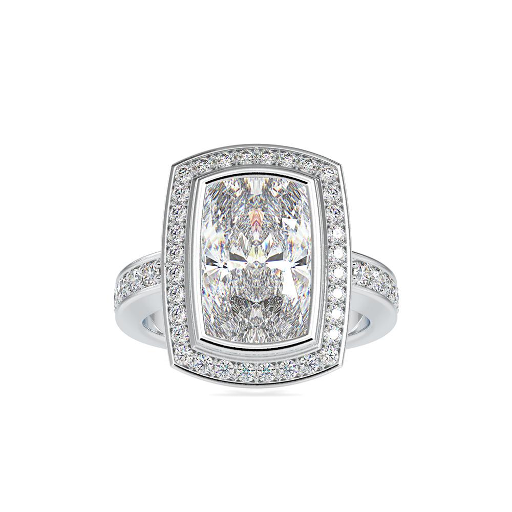 Princess Halo Diamond Engagement Ring