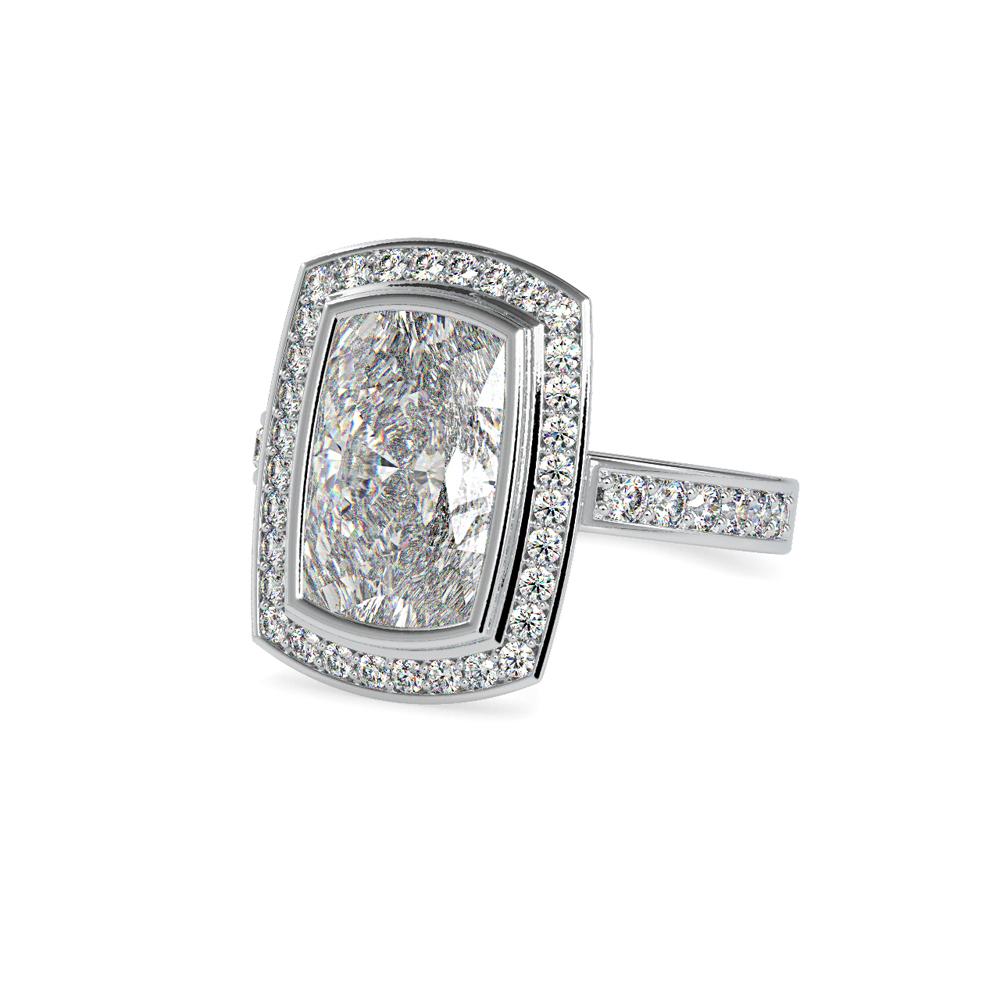 Princess Halo Diamond Engagement Ring