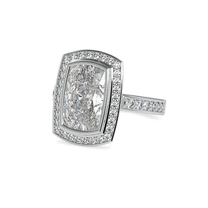 Princess Halo Diamond Engagement Ring
