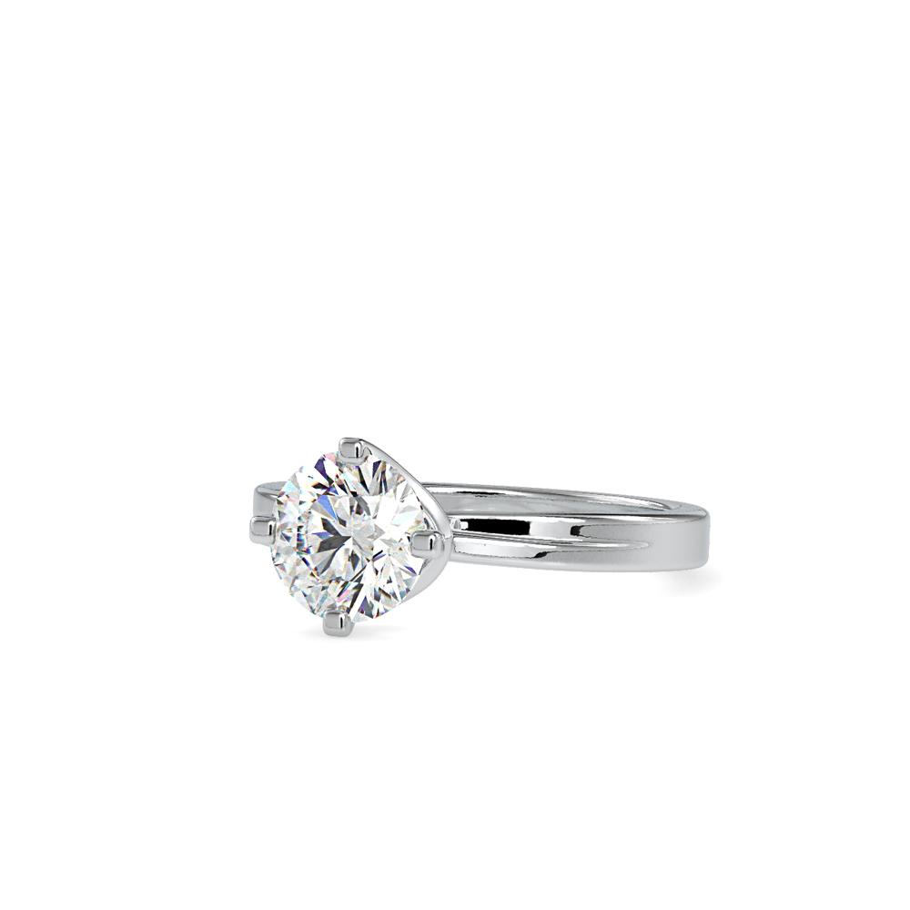 Petite 4 Prong Bypass Solitaire Engagement Ring