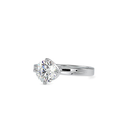 Petite 4 Prong Bypass Solitaire Engagement Ring