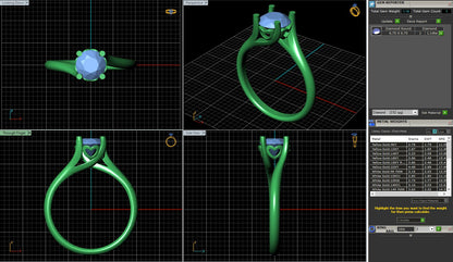 Round 4 Prong Hidden Heart Bypass Soliatire Engagement Ring