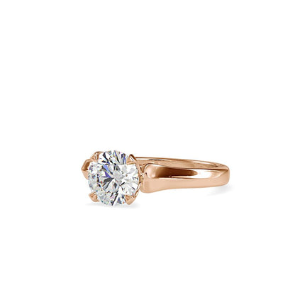 Petite 4 Prong Round Tapered Solitaire Engagement Ring