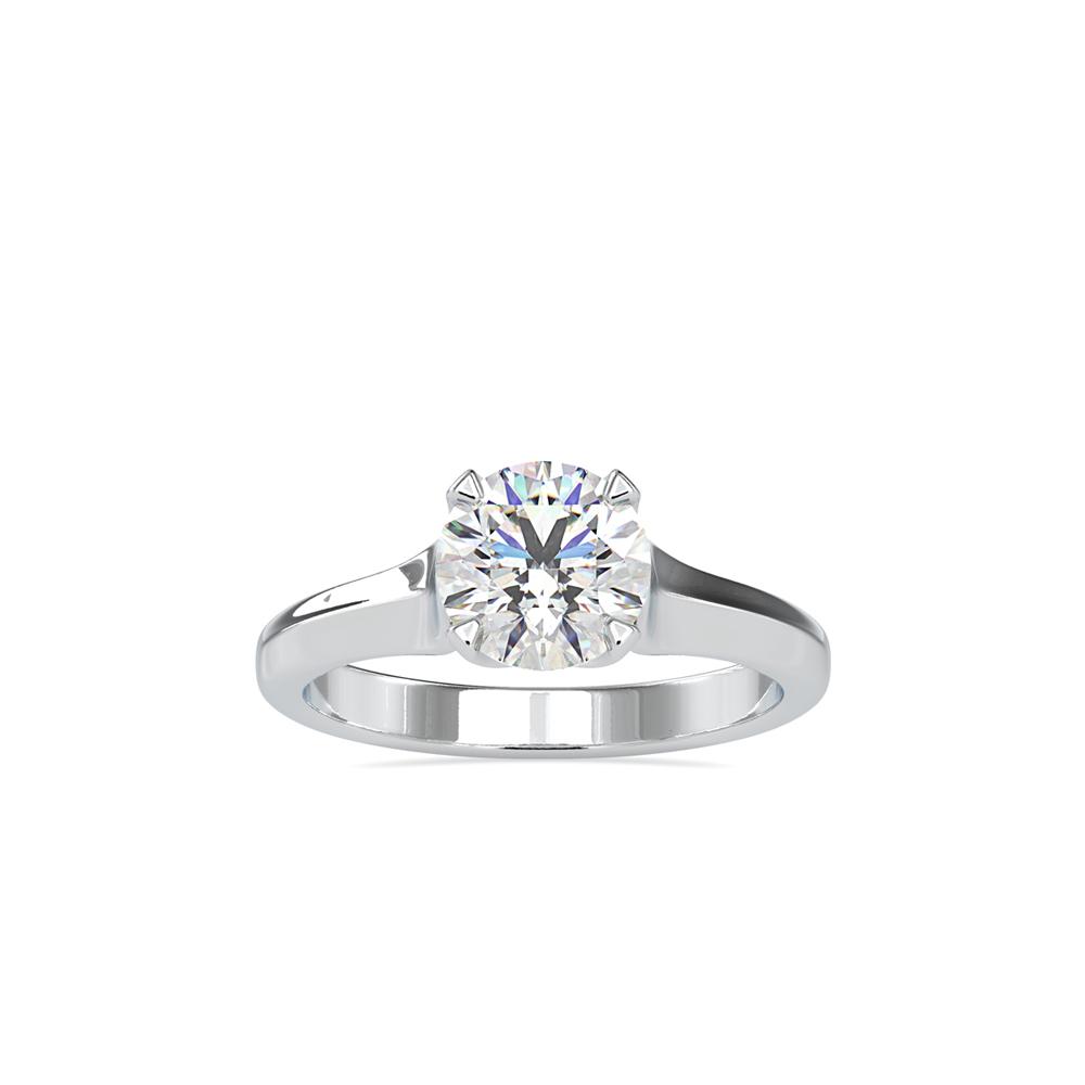 Petite 4 Prong Round Tapered Solitaire Engagement Ring