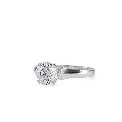 Petite 4 Prong Round Tapered Solitaire Engagement Ring