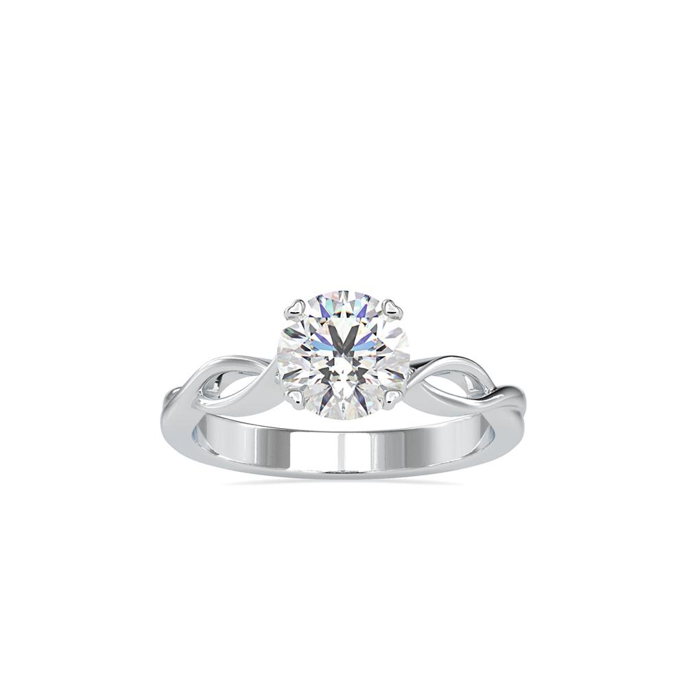 Fancy Round Heart Shape Prong Twisted Solitaire Engagement Ring