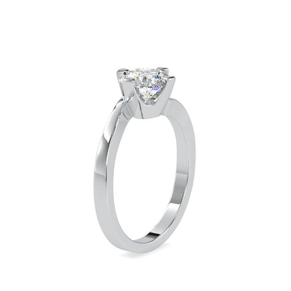 Petite 4 Prong Round Bypass Solitaire Engagement Ring
