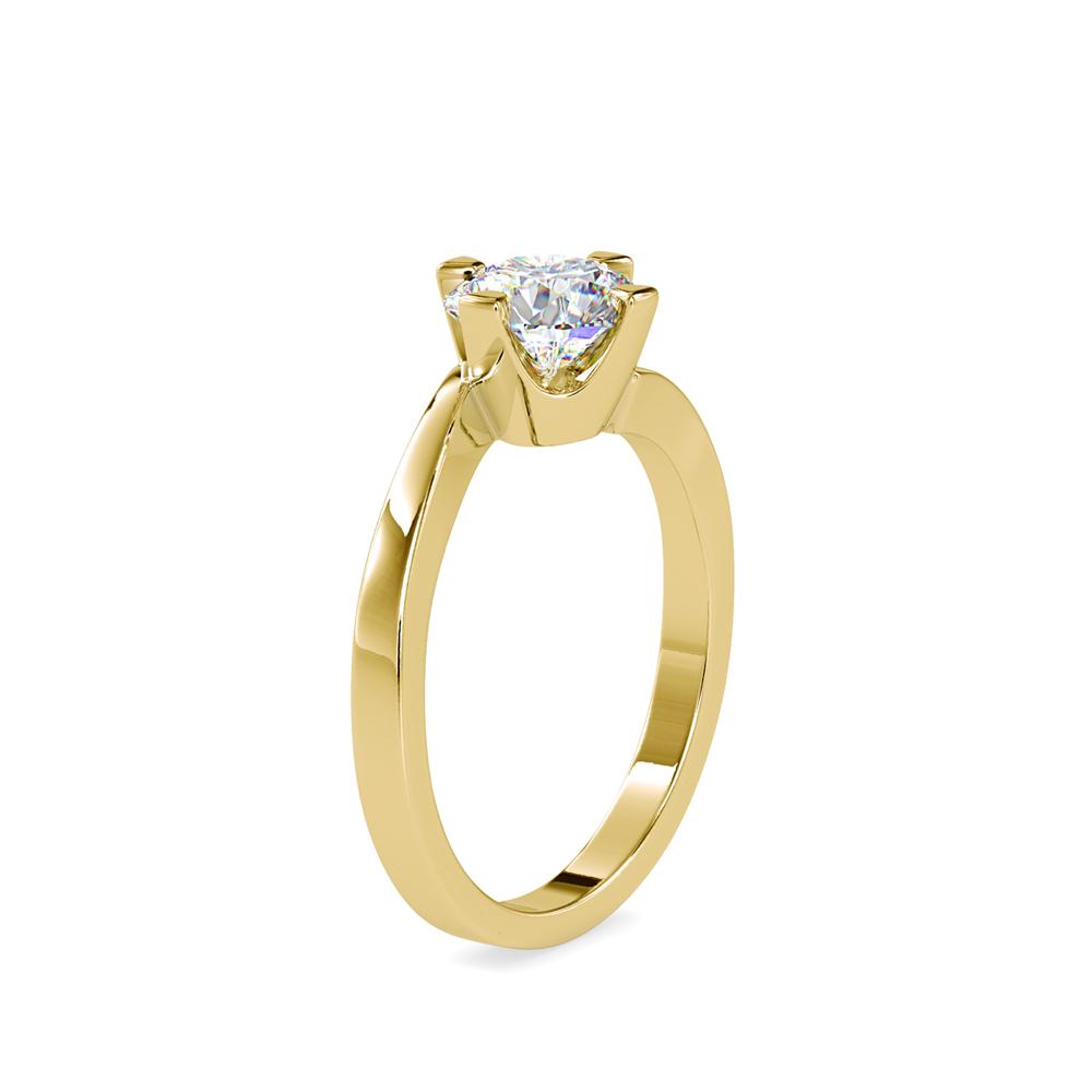 Petite 4 Prong Round Bypass Solitaire Engagement Ring
