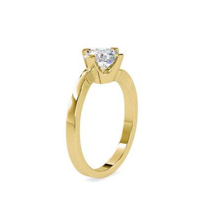 Petite 4 Prong Round Bypass Solitaire Engagement Ring