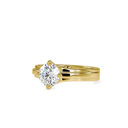 4 prong Round Wide Solitaire Engagement Ring