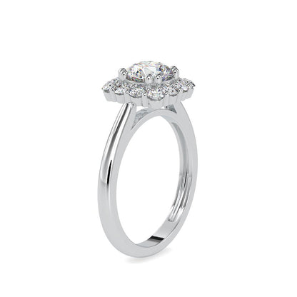 Round Halo Diamond Engagement Ring