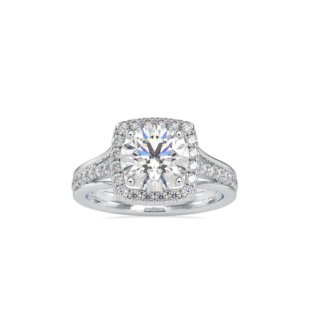 Round Halo Diamond Engagement Ring