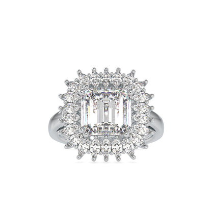 Emerald Halo Diamond Engagement Ring