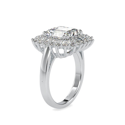 Emerald Halo Diamond Engagement Ring