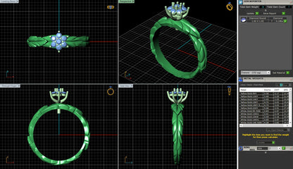 Laurel Leaf Engagement ring