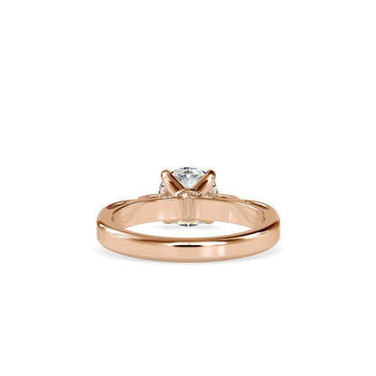 Cascading ribbons Solitaire engagment ring