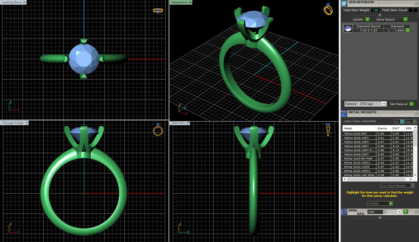 Knife Edge Star Set Solitaire