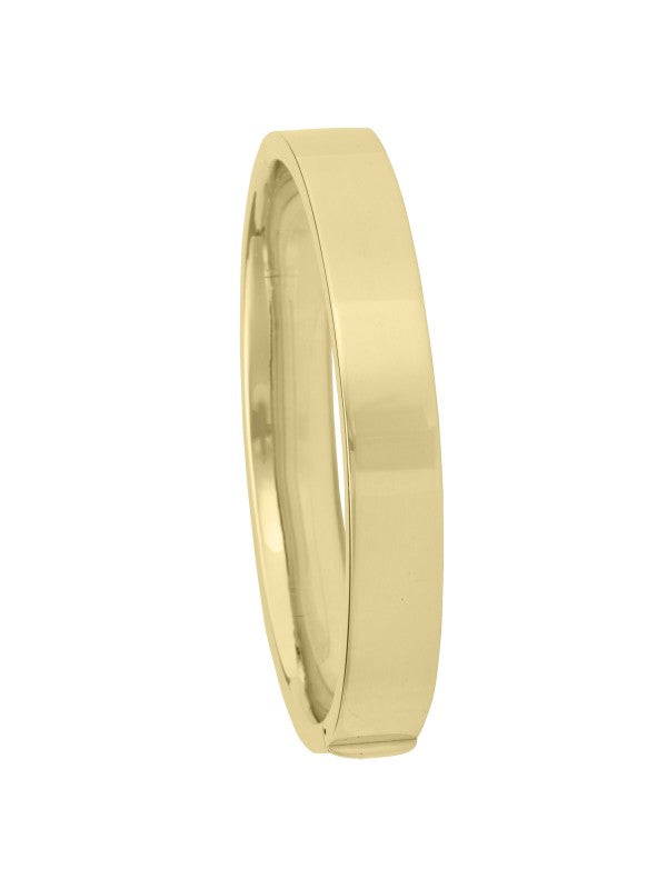 N5710 - YELLOW GOLD SQUARE TUBE HIGH POLISH HOLLOW BANGLE