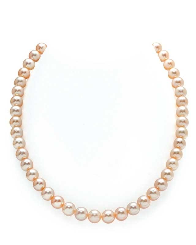 8-9mm Peach Freshwater Pearl Necklace - AAA Quality