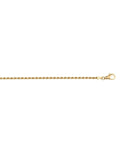 Yellow Gold Solid Diamond Cut Rope Anklet