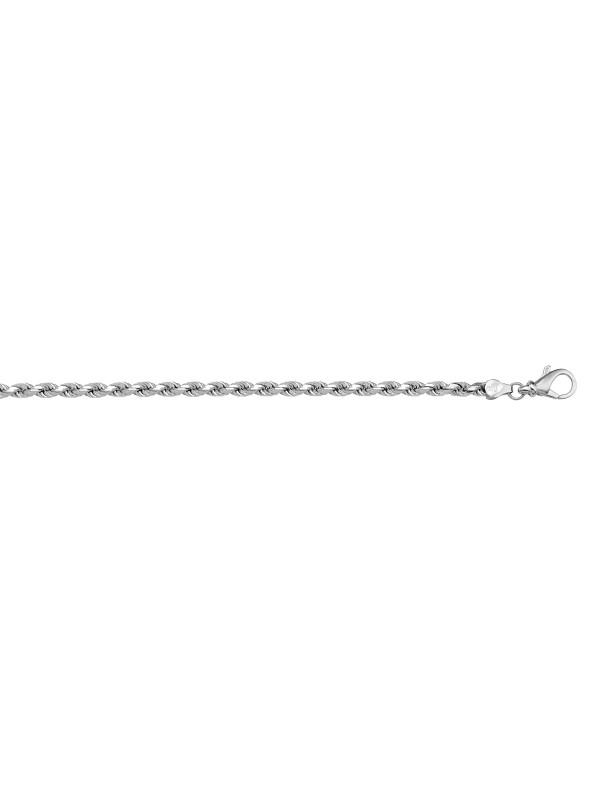Yellow Gold Solid Diamond Cut Rope Anklet