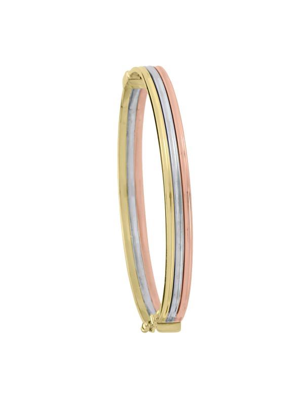 TRI COLOUR RIBBED HOLLOW BANGLE