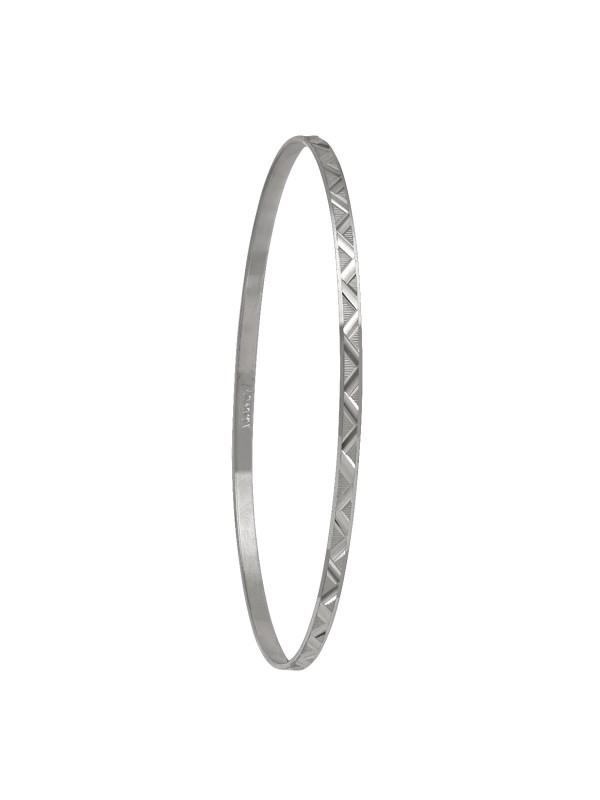 2mm Yellow Gold Diamond Cut Slip On Bangle