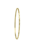2MM YELLOW GOLD DIAMOND CUT SLIP ON BANGLE
